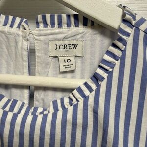 J. Crew Blue and White poplin sleeveless dress Size 10